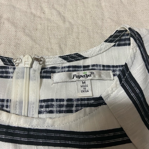 black and white striped peplum blouse - Picture 3 of 3